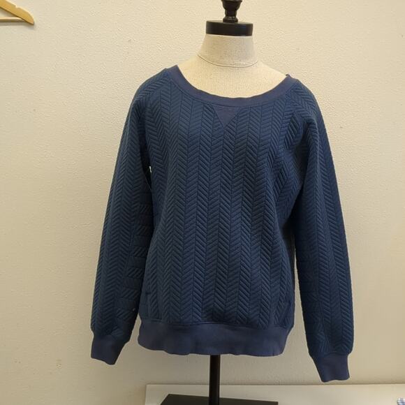 Prana blue cozy quilted sweater with pockets size S - Picture 1 of 8